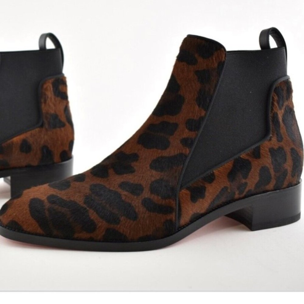 Christian Louboutin Marnmada Leopard Calf Hair Ankle booties